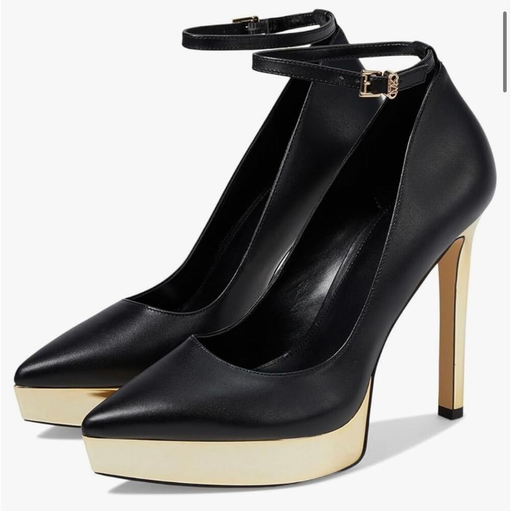 $175 MSRP New Michael Kors Xenia Ankle Strap Pump Black- Sz 7 - NWB